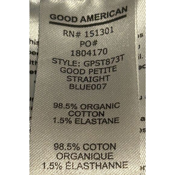 Good American Good Petite Straight Jeans High Rise Stretch Size 12/31 - Picture 4 of 7